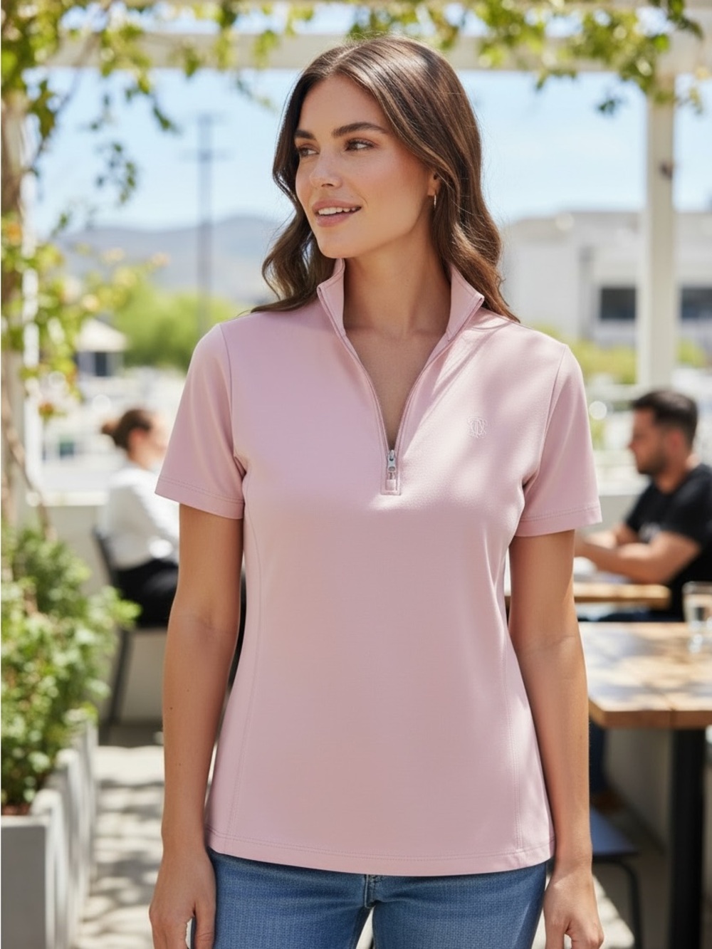 Cutter & Buck Women's Light Pink Short Sleeve Top NWT Three Olives Rose Sleeve